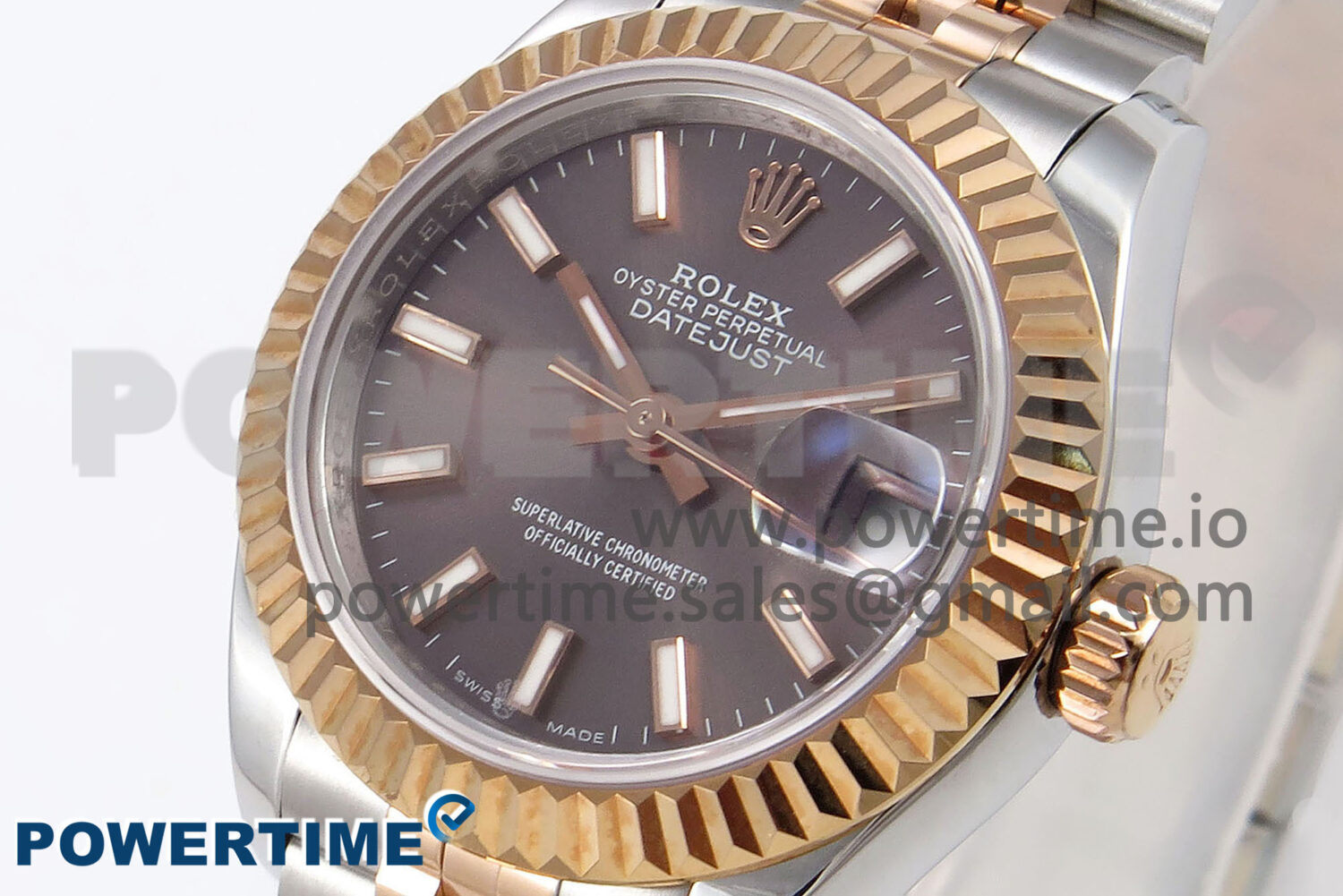 DateJust 28 SS/RG GMF 1:1 Best Edition Gray Dial on SS/RG President Bracelet A2671 - Image 3