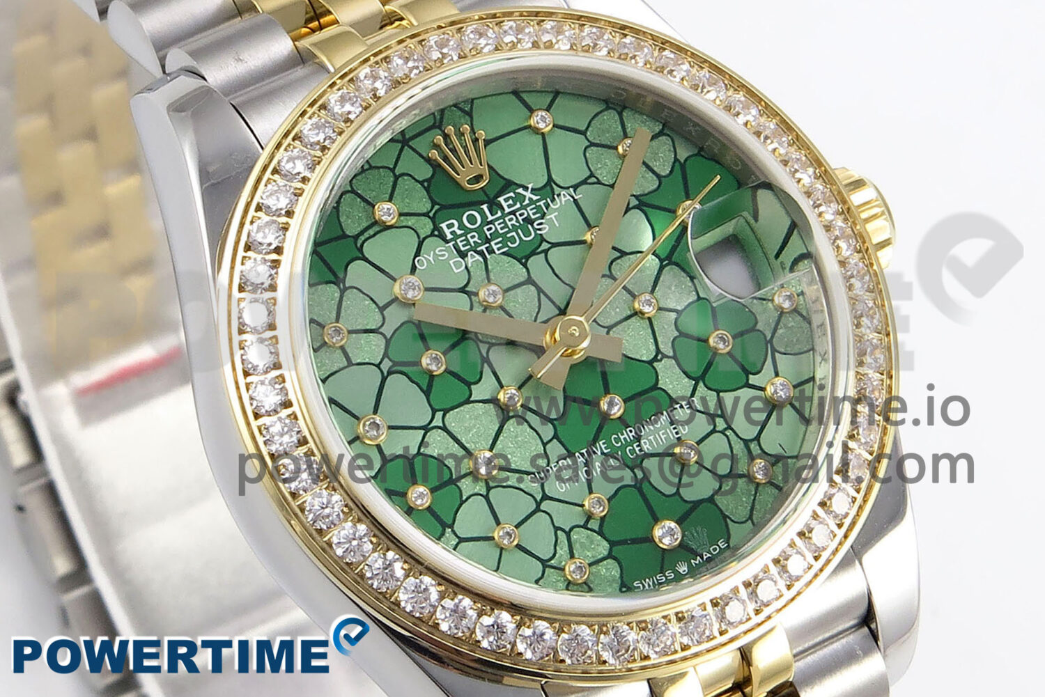 DateJust 31 278383RBR SS/YG GMF 1:1 Best Edition 904L Steel Olive Green Diamonds Dial on Jubilee Bracelet A2824 - Image 2