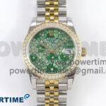 DateJust 31 278383RBR SS/YG GMF 1:1 Best Edition 904L Steel Olive Green Diamonds Dial on Jubilee Bracelet A2824
