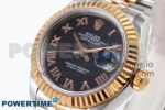DateJust 28 SS/RG GMF 1:1 Best Edition Black Roman Dial on SS/RG President Bracelet A2671 - Image 3