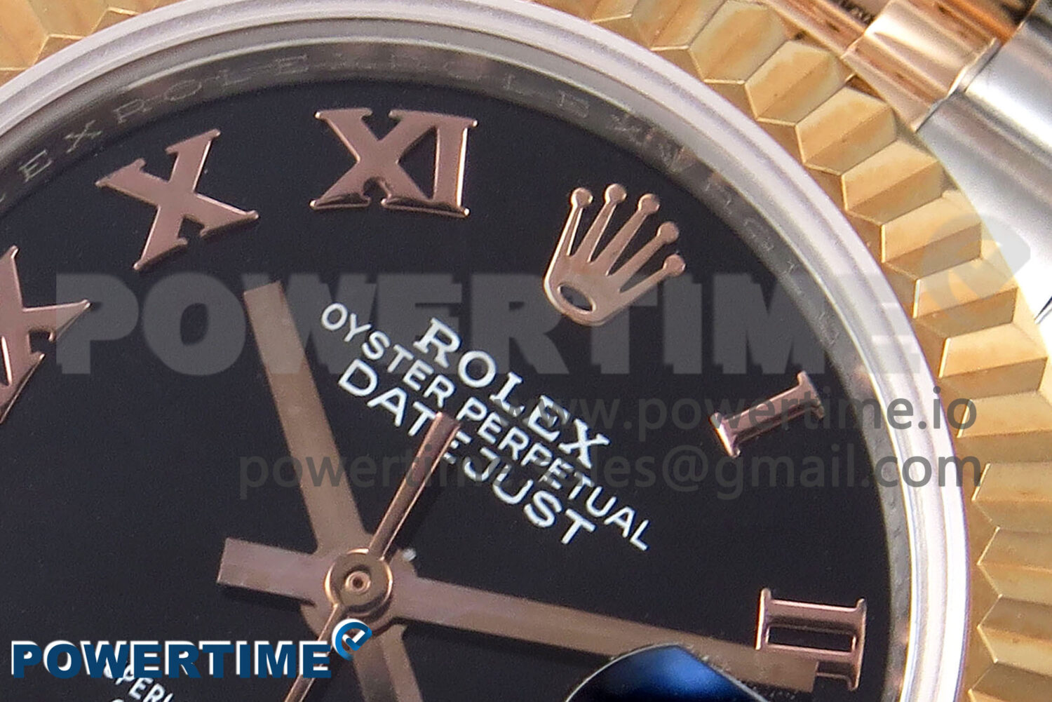 DateJust 28 SS/RG GMF 1:1 Best Edition Black Roman Dial on SS/RG President Bracelet A2671 - Image 4