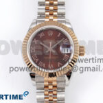 DateJust 28 SS/RG GMF 1:1 Best Edition Brown Roman Dial on SS/RG President Bracelet A2671
