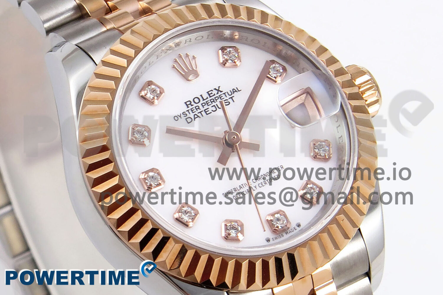 DateJust 28 SS/RG GMF 1:1 Best Edition White MOP Dial on SS/RG President Bracelet A2671 - Image 2