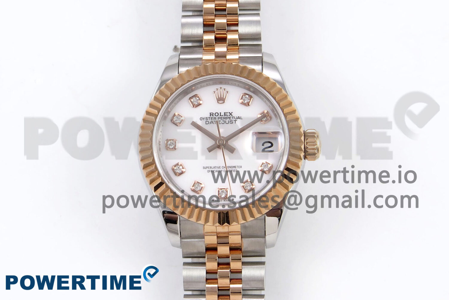 DateJust 28 SS/RG GMF 1:1 Best Edition White MOP Dial on SS/RG President Bracelet A2671 - Image 1