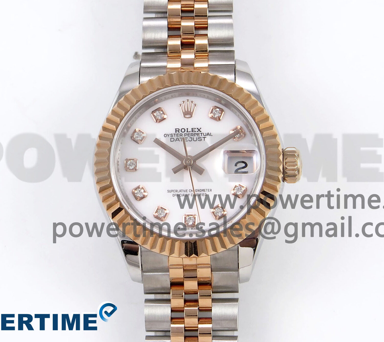 DateJust 28 SS/RG GMF 1:1 Best Edition White MOP Dial on SS/RG President Bracelet A2671