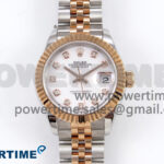 DateJust 28 SS/RG GMF 1:1 Best Edition White MOP Dial on SS/RG President Bracelet A2671