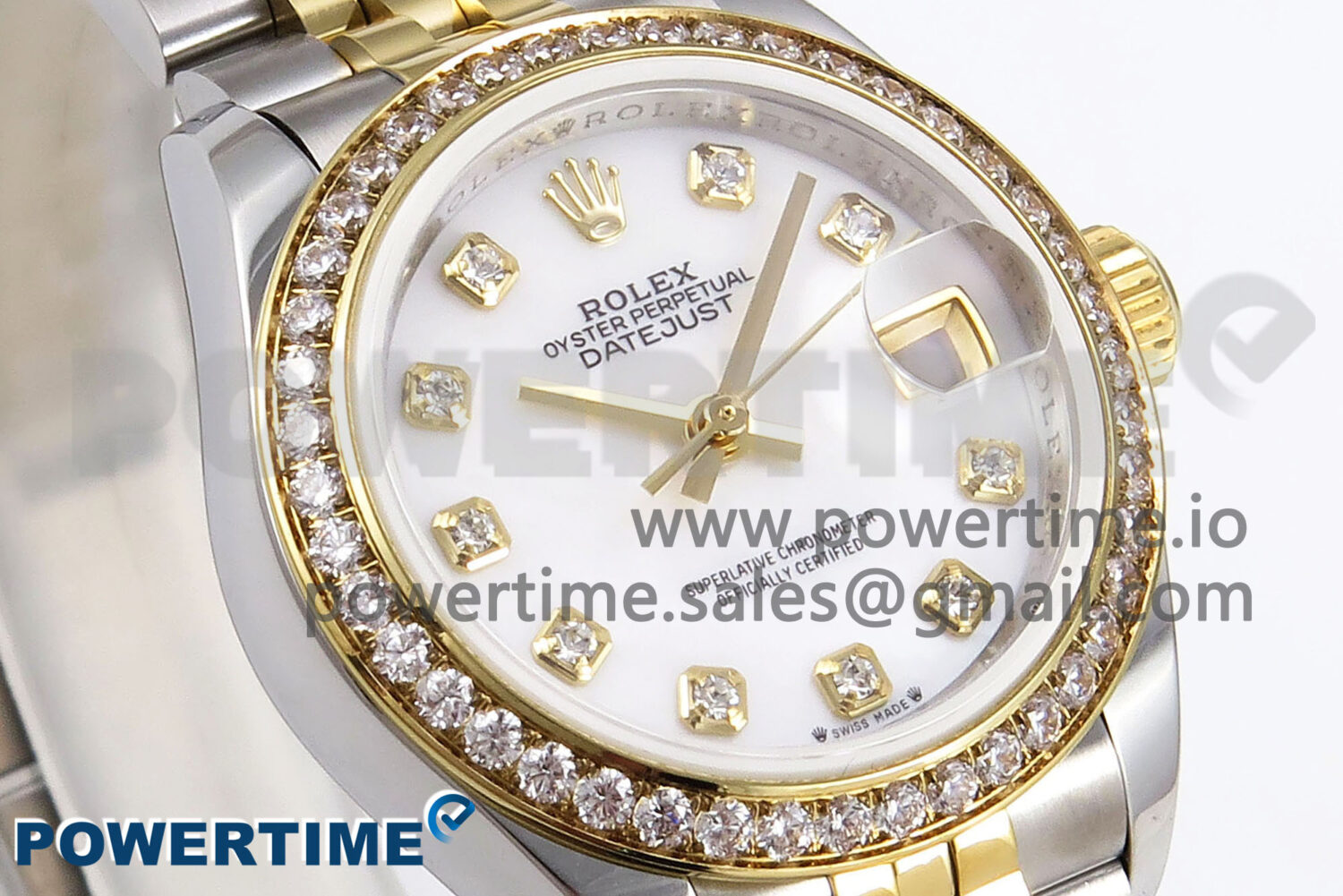 DateJust 28 SS/YG GMF 1:1 Best Edition White MOP Dial Diamonds Bezel on SS/YG President Bracelet A2671 - Image 2