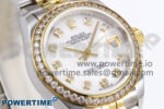 DateJust 28 SS/YG GMF 1:1 Best Edition White MOP Dial Diamonds Bezel on SS/YG President Bracelet A2671 - Image 2