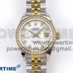 DateJust 28 SS/YG GMF 1:1 Best Edition White MOP Dial Diamonds Bezel on SS/YG President Bracelet A2671