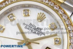 DateJust 28 SS/YG GMF 1:1 Best Edition White MOP Dial Diamonds Bezel on SS/YG President Bracelet A2671 - Image 4