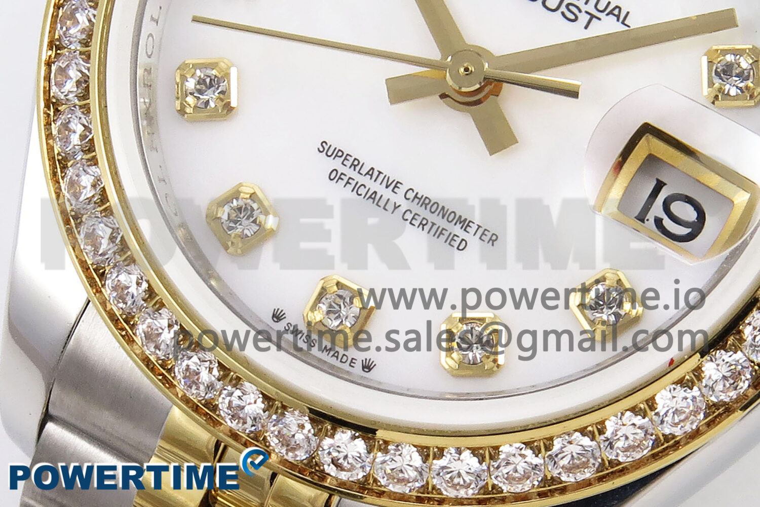 DateJust 28 SS/YG GMF 1:1 Best Edition White MOP Dial Diamonds Bezel on SS/YG President Bracelet A2671 - Image 5
