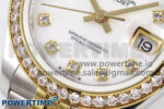 DateJust 28 SS/YG GMF 1:1 Best Edition White MOP Dial Diamonds Bezel on SS/YG President Bracelet A2671 - Image 5