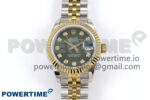 DateJust 28 SS/YG JDF 1:1 Best Edition Green Diamonds Dial on SS/YG President Bracelet A2671