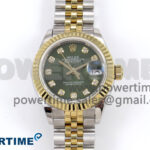 DateJust 28 SS/YG JDF 1:1 Best Edition Green Diamonds Dial on SS/YG President Bracelet A2671