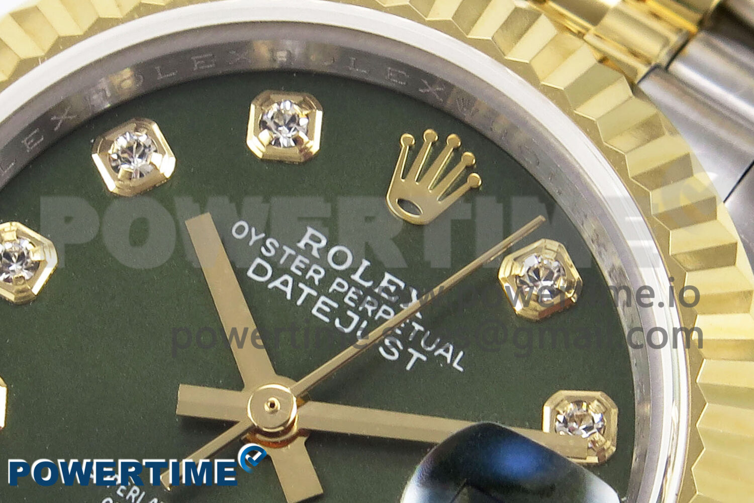 DateJust 28 SS/YG JDF 1:1 Best Edition Green Diamonds Dial on SS/YG President Bracelet A2671 - Image 4