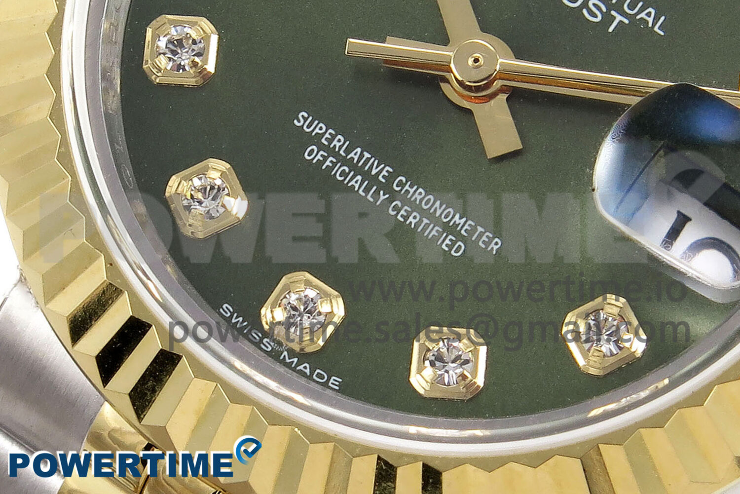 DateJust 28 SS/YG JDF 1:1 Best Edition Green Diamonds Dial on SS/YG President Bracelet A2671 - Image 5