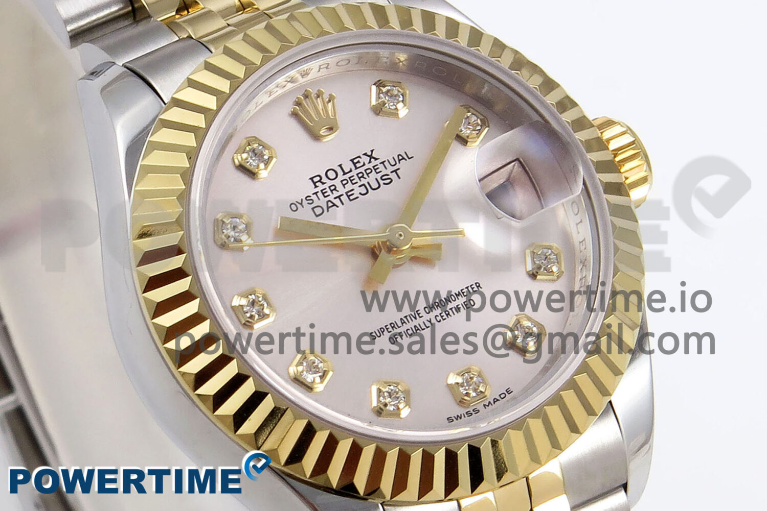 DateJust 28 SS/YG GMF 1:1 Best Edition Silver Diamonds Dial on SS/YG President Bracelet A2671 - Image 2