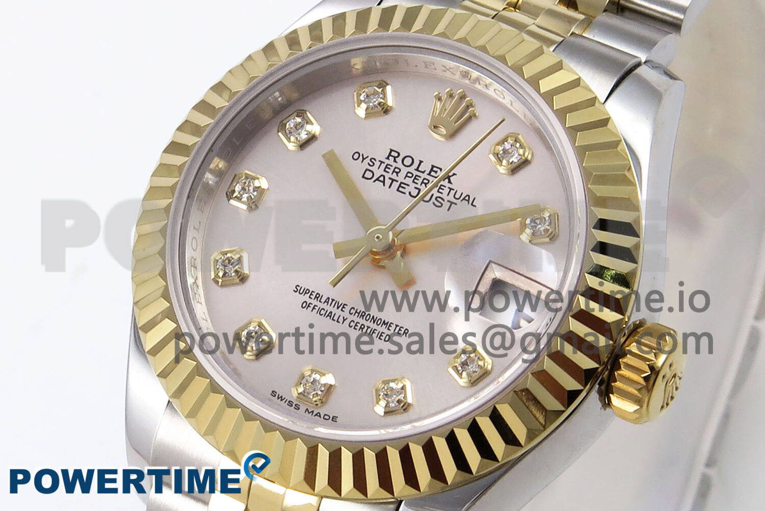 DateJust 28 SS/YG GMF 1:1 Best Edition Silver Diamonds Dial on SS/YG President Bracelet A2671 - Image 3