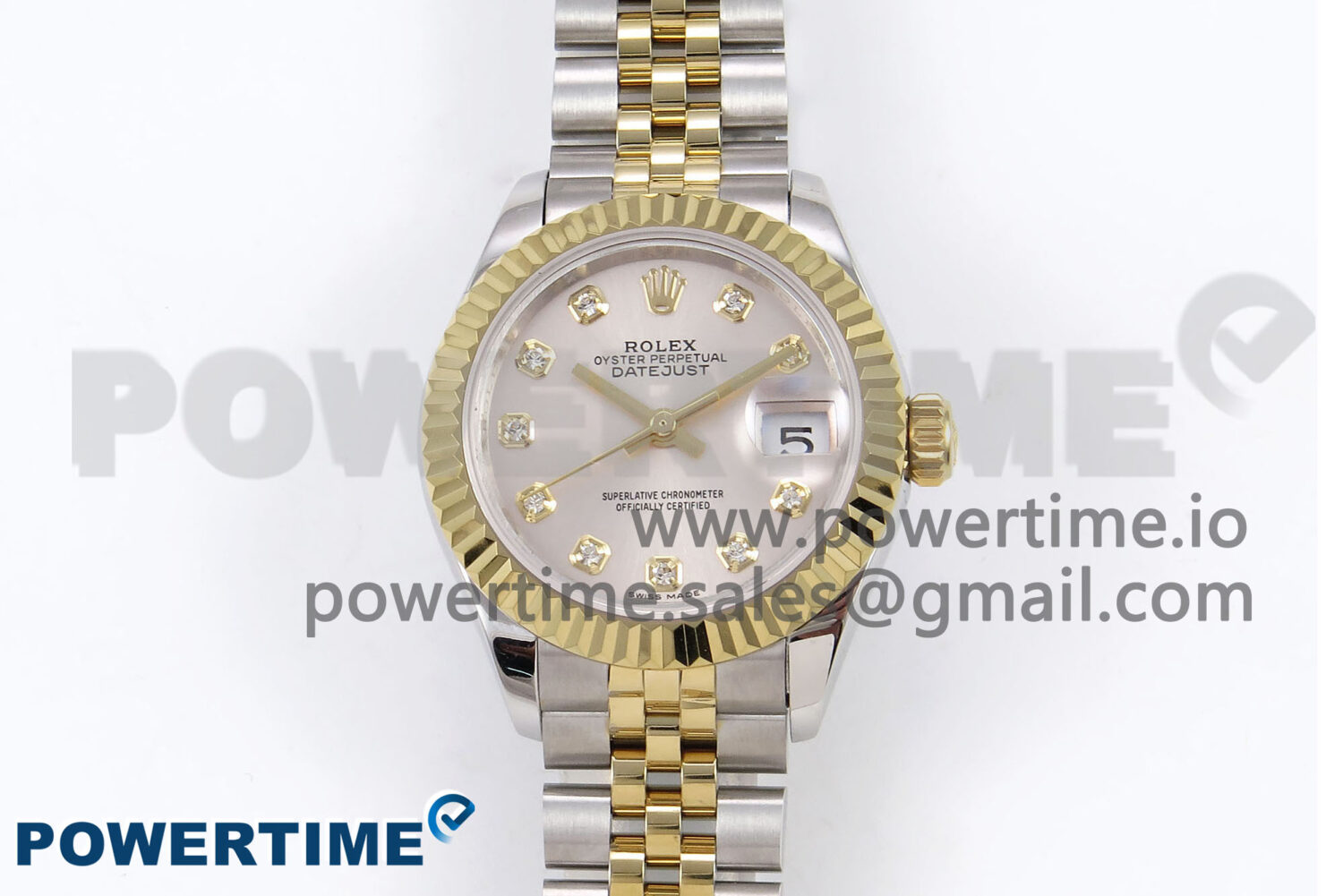 DateJust 28 SS/YG GMF 1:1 Best Edition Silver Diamonds Dial on SS/YG President Bracelet A2671 - Image 1