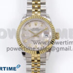 DateJust 28 SS/YG GMF 1:1 Best Edition Silver Diamonds Dial on SS/YG President Bracelet A2671