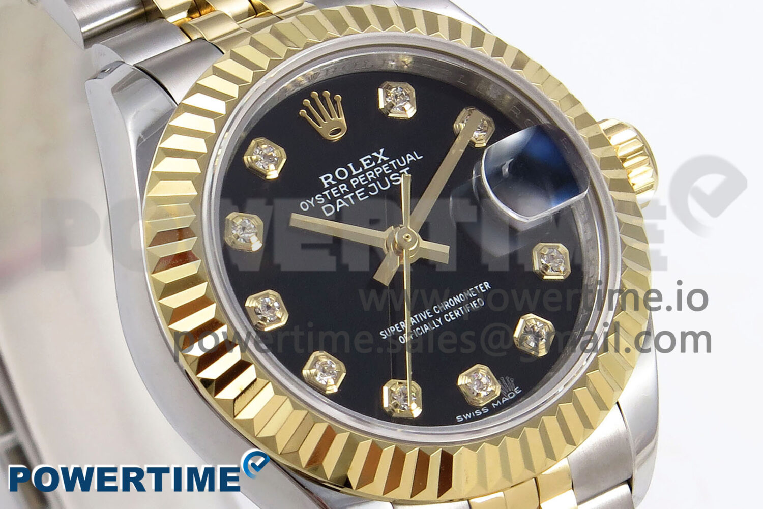 DateJust 28 SS/YG GMF 1:1 Best Edition Black Diamonds Dial on SS/YG President Bracelet A2671 - Image 3