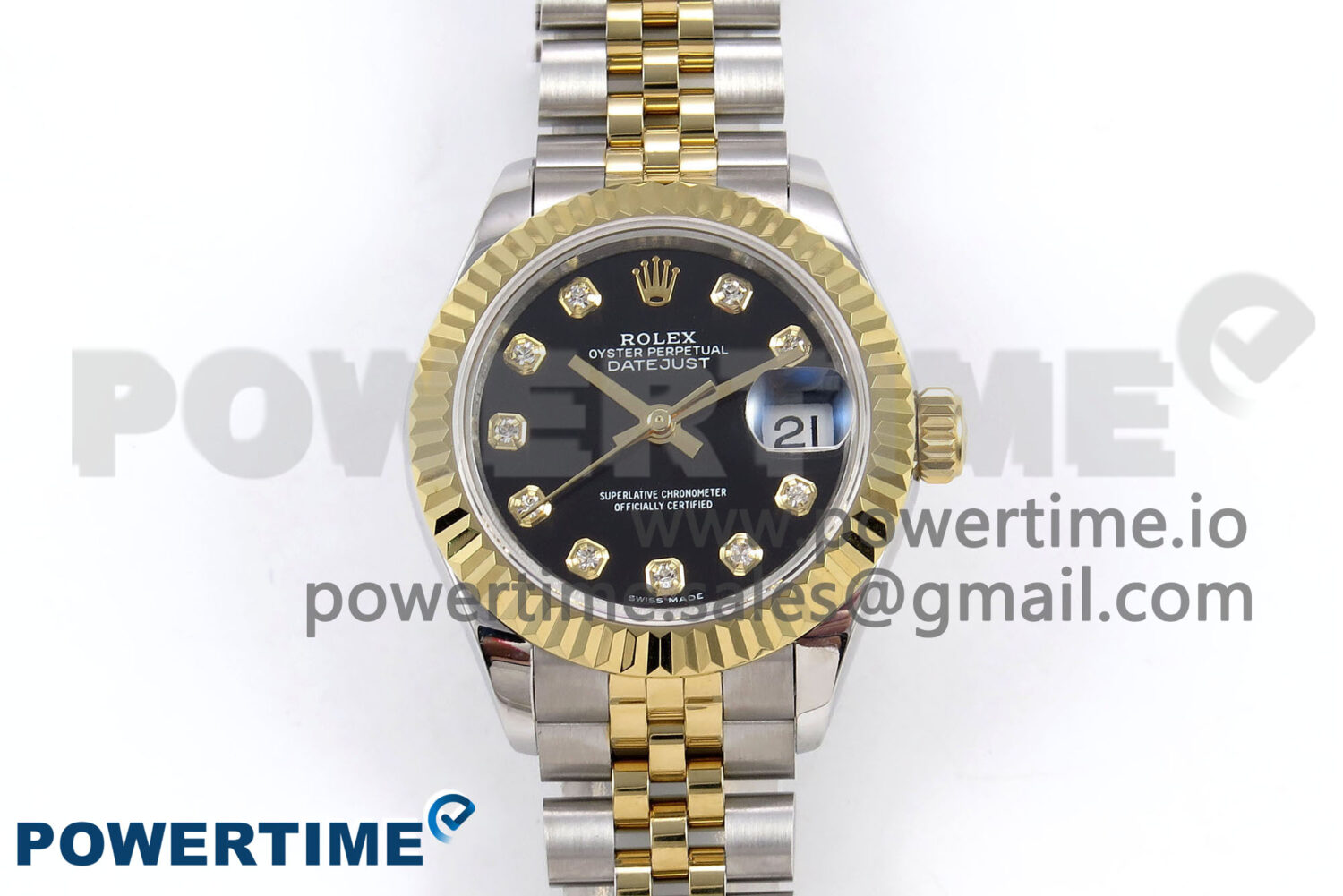 DateJust 28 SS/YG GMF 1:1 Best Edition Black Diamonds Dial on SS/YG President Bracelet A2671 - Image 1