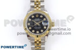 DateJust 28 SS/YG GMF 1:1 Best Edition Black Diamonds Dial on SS/YG President Bracelet A2671