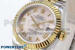 DateJust 28 SS/YG GMF 1:1 Best Edition Silver Roman Dial on SS/YG President Bracelet A2671 - Image 3