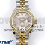 DateJust 28 SS/YG GMF 1:1 Best Edition Silver Roman Dial on SS/YG President Bracelet A2671