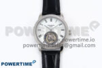 PP Tourbillon SS Texuted Bezel RMSF Edition White Dial on Black Leather Strap