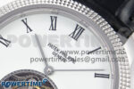 PP Tourbillon SS Texuted Bezel RMSF Edition White Dial on Black Leather Strap - Image 4