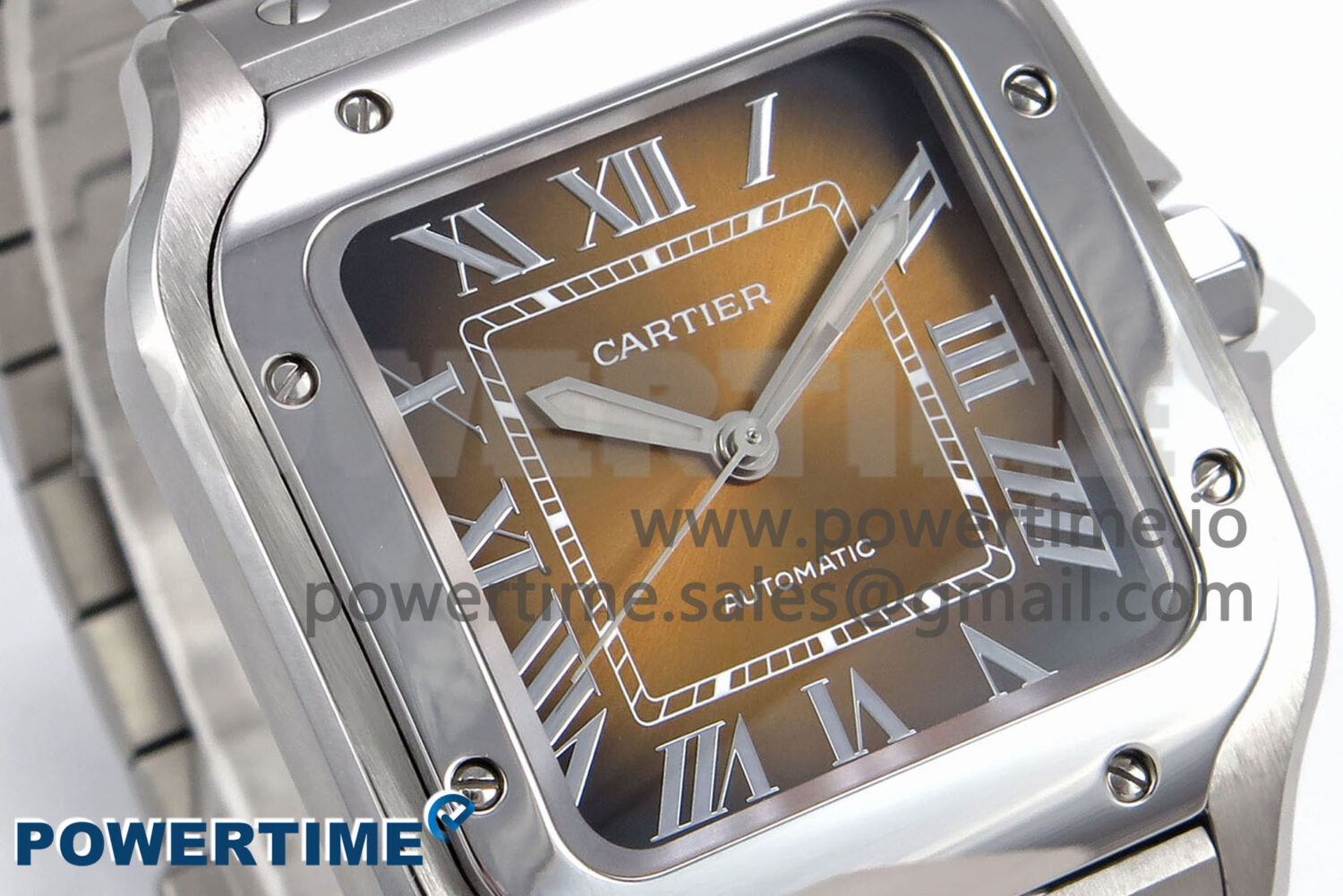 Santos de Cartier 35mm SS BVF 1:1 Best Edition Brown Dial on SS SmartLinks Bracelet MIYOTA 9015 - Image 2