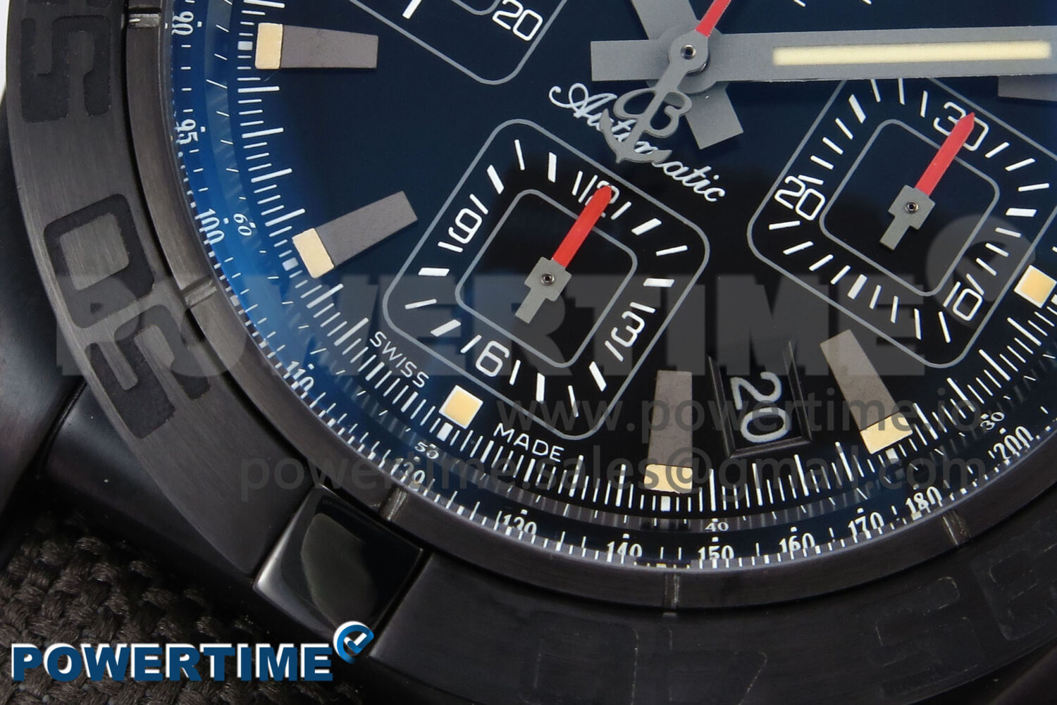 Chronomat 44 Blacksteel APSF 1:1 Best Edition Black Dial on Gray Nylon Strap A7750 - Image 5