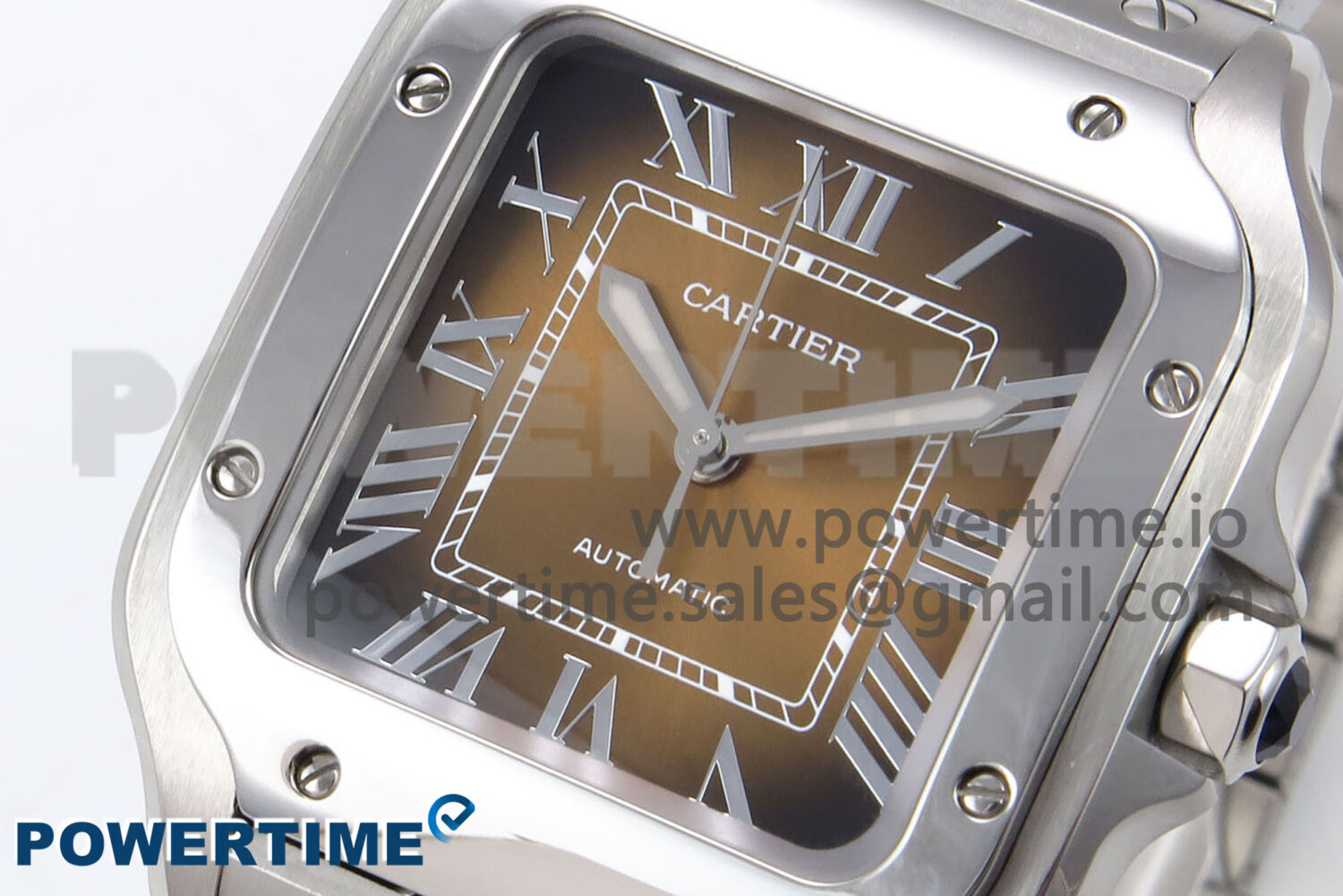 Santos de Cartier 35mm SS BVF 1:1 Best Edition Brown Dial on SS SmartLinks Bracelet MIYOTA 9015 - Image 3