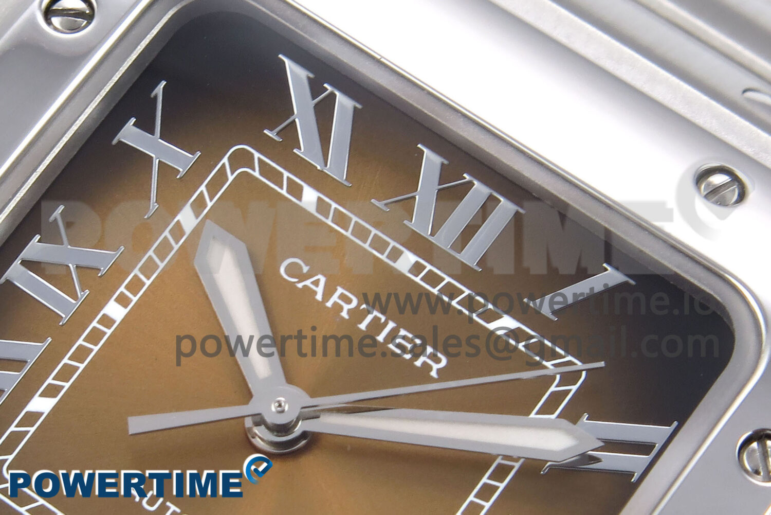 Santos de Cartier 35mm SS BVF 1:1 Best Edition Brown Dial on SS SmartLinks Bracelet MIYOTA 9015 - Image 4