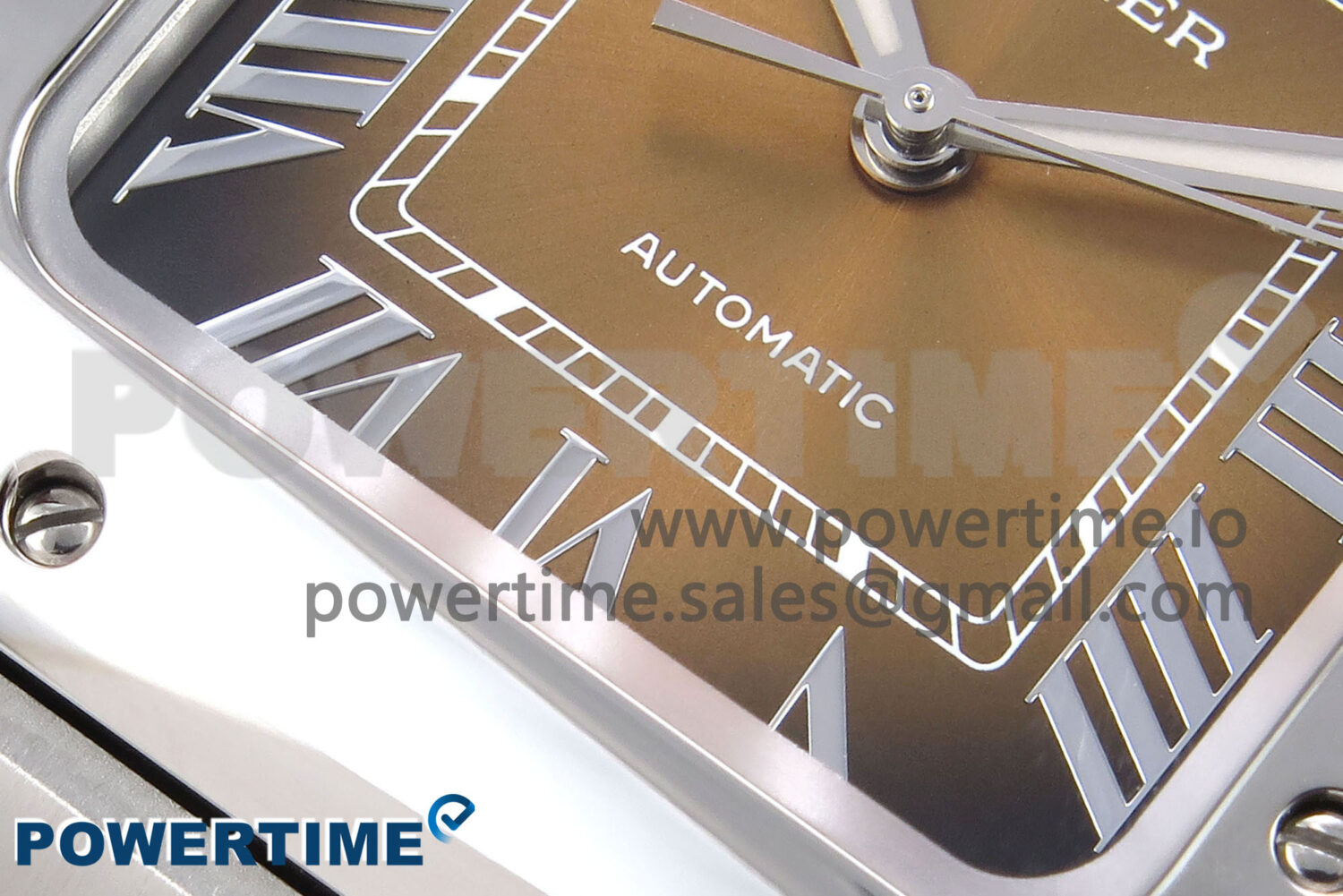 Santos de Cartier 35mm SS BVF 1:1 Best Edition Brown Dial on SS SmartLinks Bracelet MIYOTA 9015 - Image 5