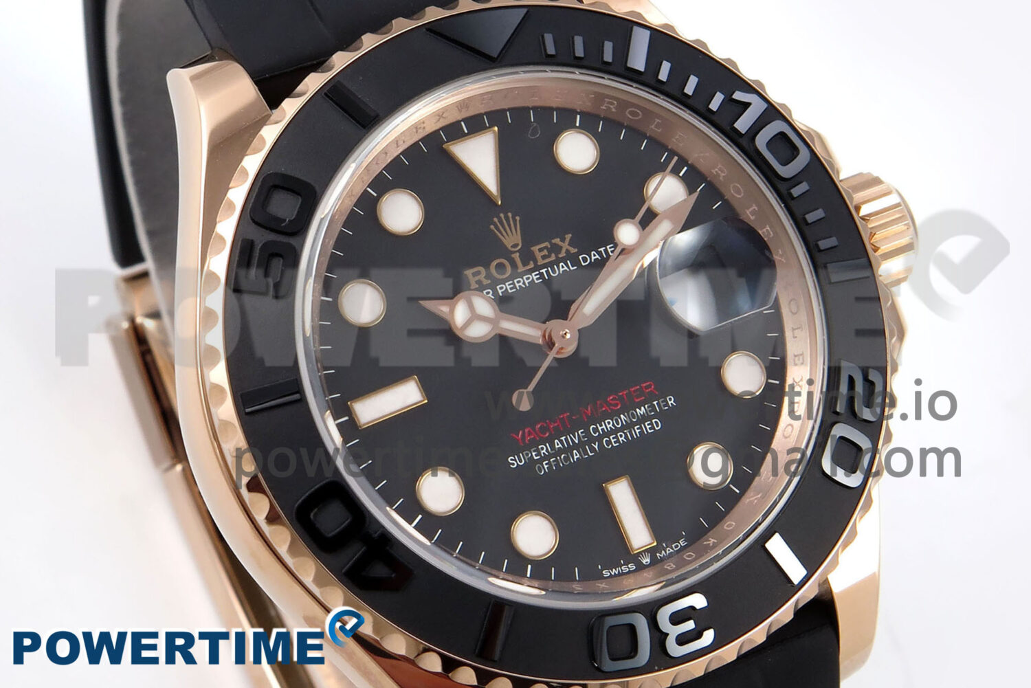 Yacht-Master RG 126655 QF 1:1 Best Edition Black Dial on Oysterflex Strap VR3235 - Image 2