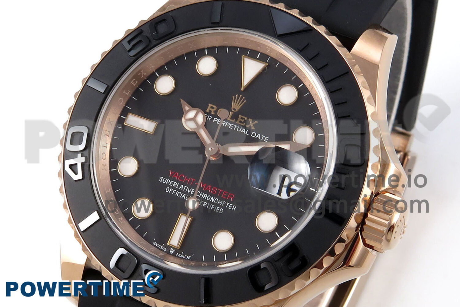Yacht-Master RG 126655 QF 1:1 Best Edition Black Dial on Oysterflex Strap VR3235 - Image 3