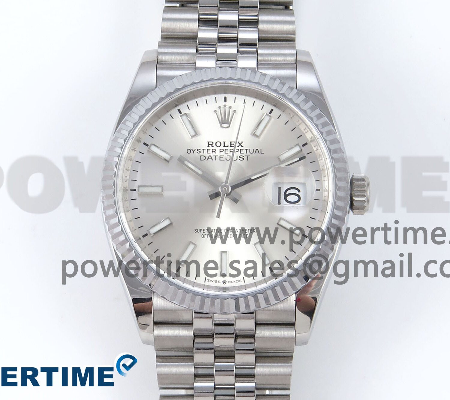 DateJust 36 126234 QF 1:1 Best Edition 904L Steel Silver Stick Dial on SS Jubilee Bracelet VR3235