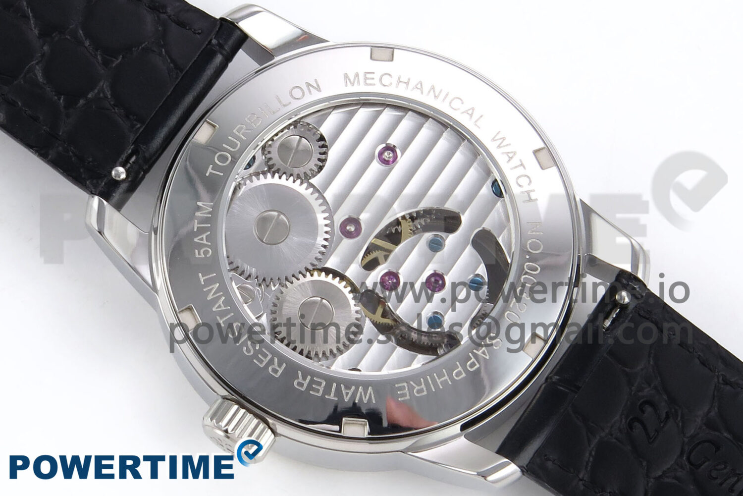 PP Tourbillon SS Texuted Bezel RMSF Edition White Dial on Black Leather Strap - Image 8