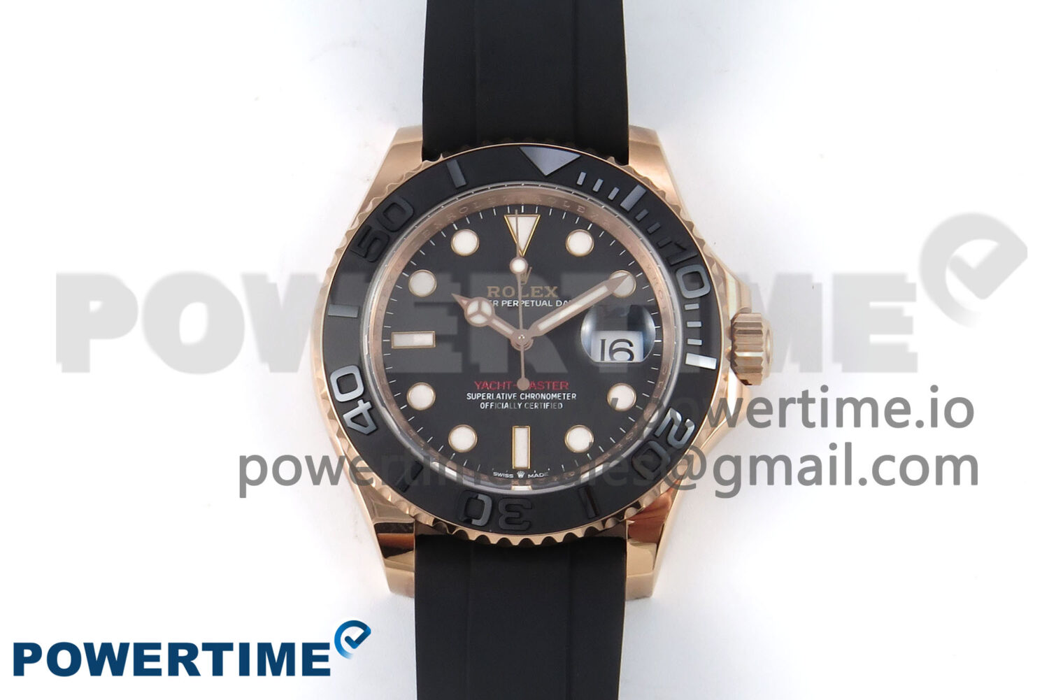 Yacht-Master RG 126655 QF 1:1 Best Edition Black Dial on Oysterflex Strap VR3235 - Image 1