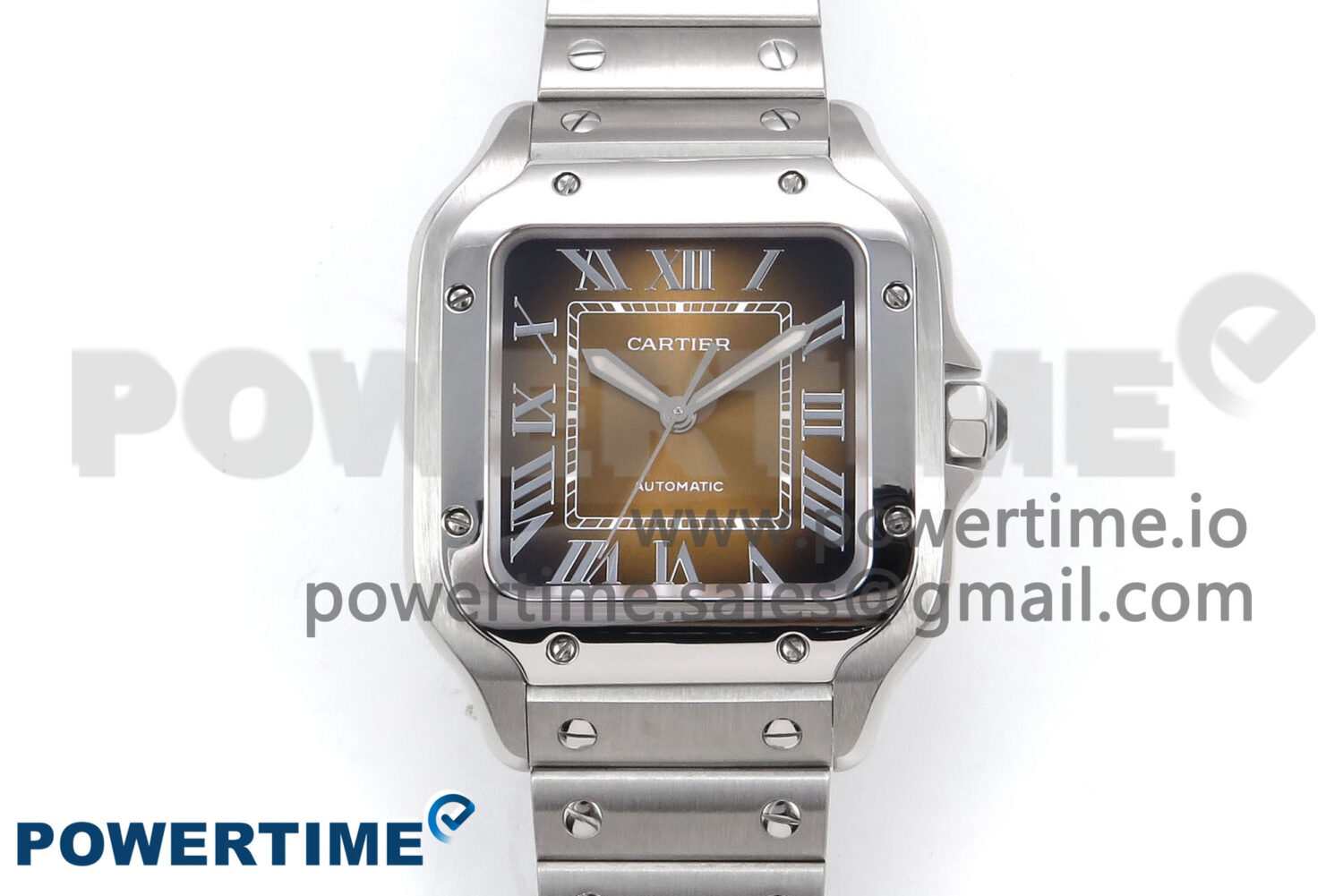 Santos de Cartier 35mm SS BVF 1:1 Best Edition Brown Dial on SS SmartLinks Bracelet MIYOTA 9015 - Image 1