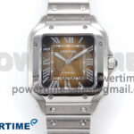 Santos de Cartier 35mm SS BVF 1:1 Best Edition Brown Dial on SS SmartLinks Bracelet MIYOTA 9015