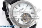 PP Tourbillon SS Texuted Bezel RMSF Edition White Dial on Black Leather Strap - Image 2