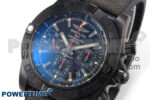 Chronomat 44 Blacksteel APSF 1:1 Best Edition Black Dial on Gray Nylon Strap A7750 - Image 3