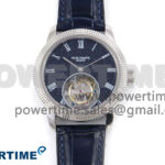 PP Tourbillon SS Texuted Bezel RMSF Edition Black Starry Dial on Blue Leather Strap