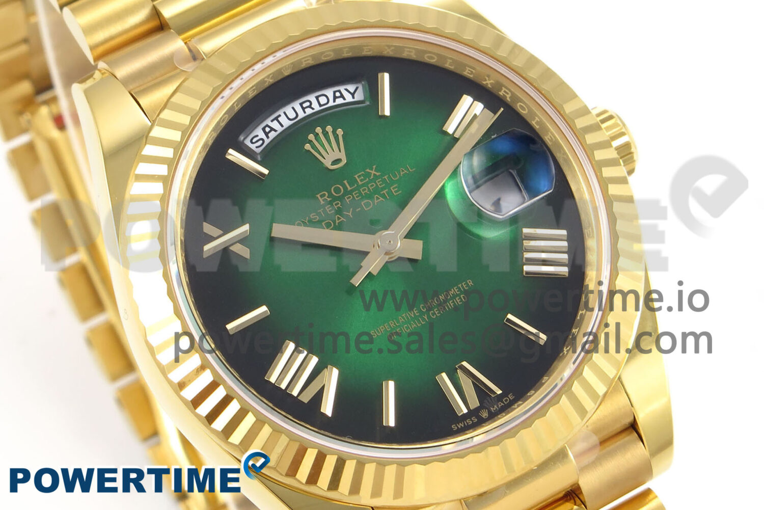 Day Date 40 YG 228238 THBF 1:1 Best Edition Green Ombre Roman Dial on President Bracelet VR3255 (Gain Weight) - Image 2