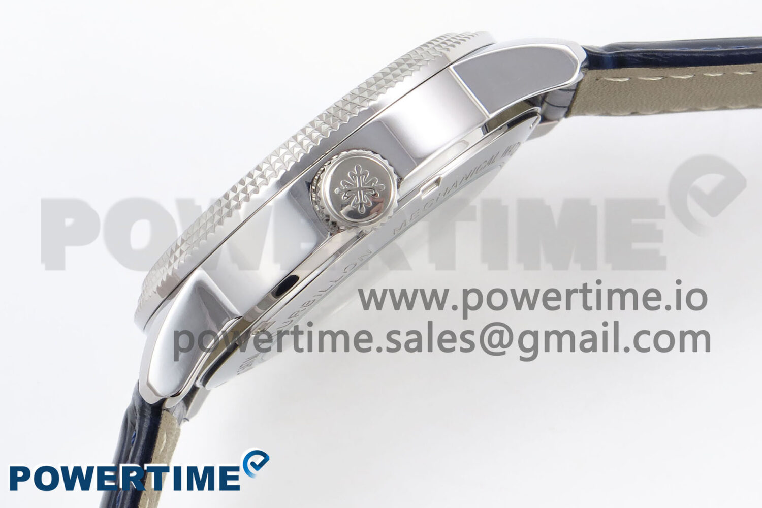 PP Tourbillon SS Texuted Bezel RMSF Edition Black Starry Dial on Blue Leather Strap - Image 7