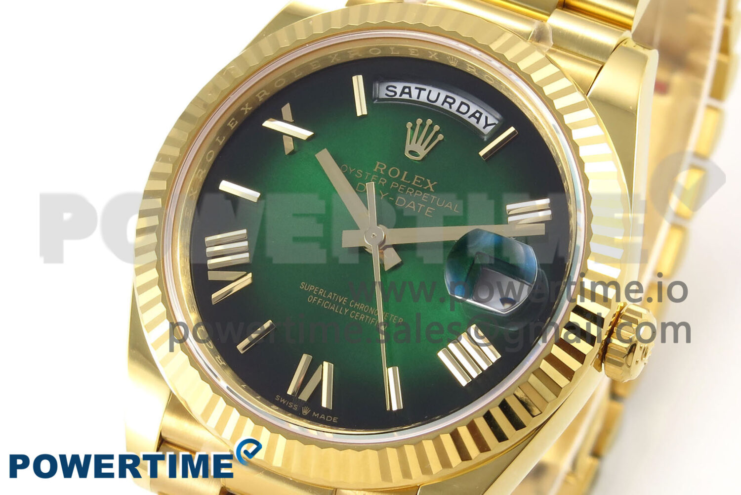 Day Date 40 YG 228238 THBF 1:1 Best Edition Green Ombre Roman Dial on President Bracelet VR3255 (Gain Weight) - Image 3