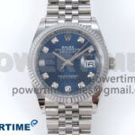 DateJust 36 126234 QF 1:1 Best Edition 904L Steel Blue Diamonds Dial on SS Jubilee Bracelet VR3235